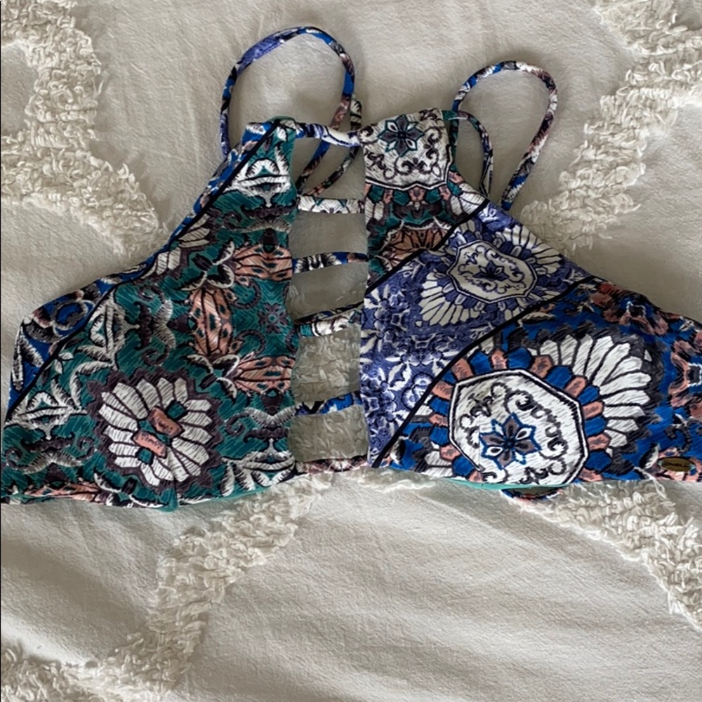 O’Neill reversible halter top bathing suit top